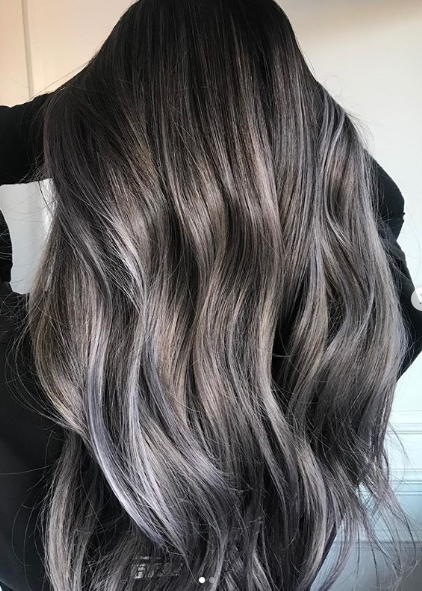 Picture of curly metallic blue hair (will get the details from my sister)